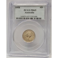 AUSTRALIA 1958 . SIXPENCE . PROOF AUSTRALIA 1958 . SIXPENCE . PROOF